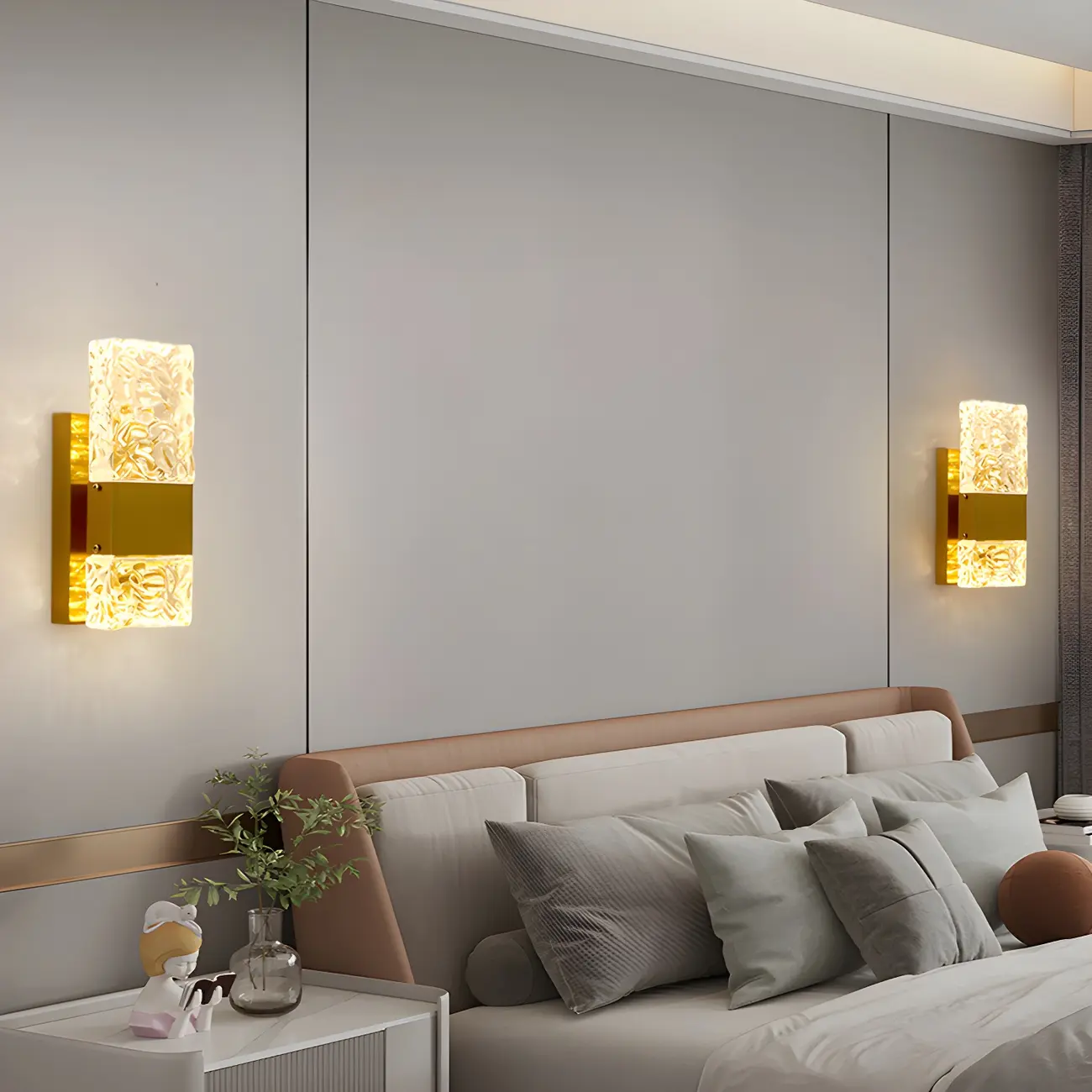 Glam Vanity Wall Light with Crystal Shades for Bathroom Image - 3 | homeyfad