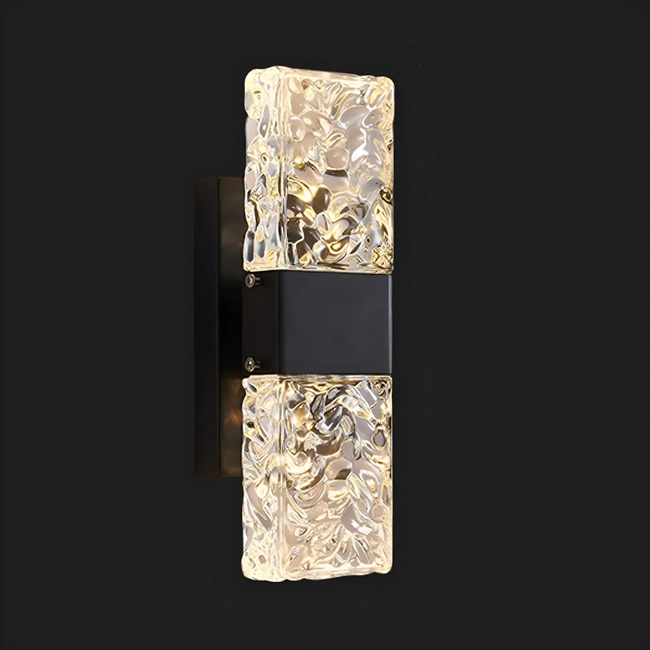 Glam Vanity Wall Light with Crystal Shades for Bathroom Image - 4