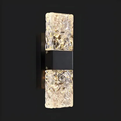 Glam Vanity Wall Light with Crystal Shades for Bathroom Image - 4