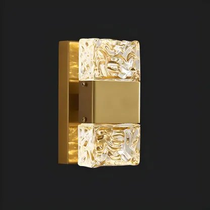 Glam Vanity Wall Light with Crystal Shades for Bathroom Image - 8