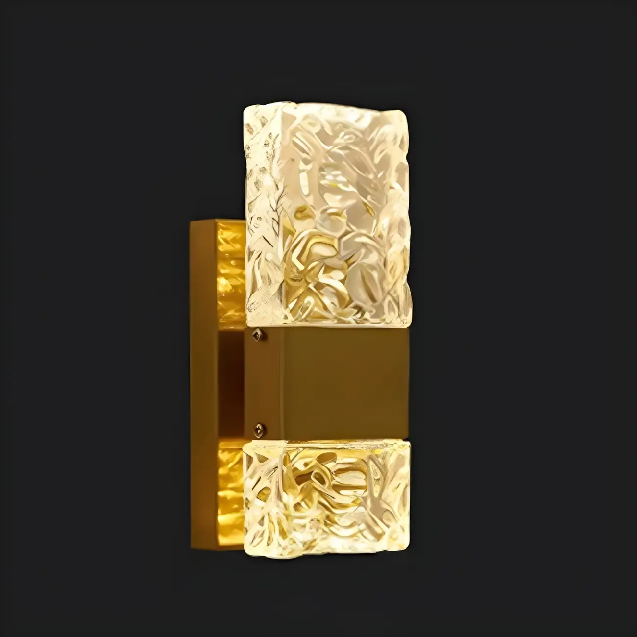 Glam Vanity Wall Light with Crystal Shades for Bathroom Image - 9