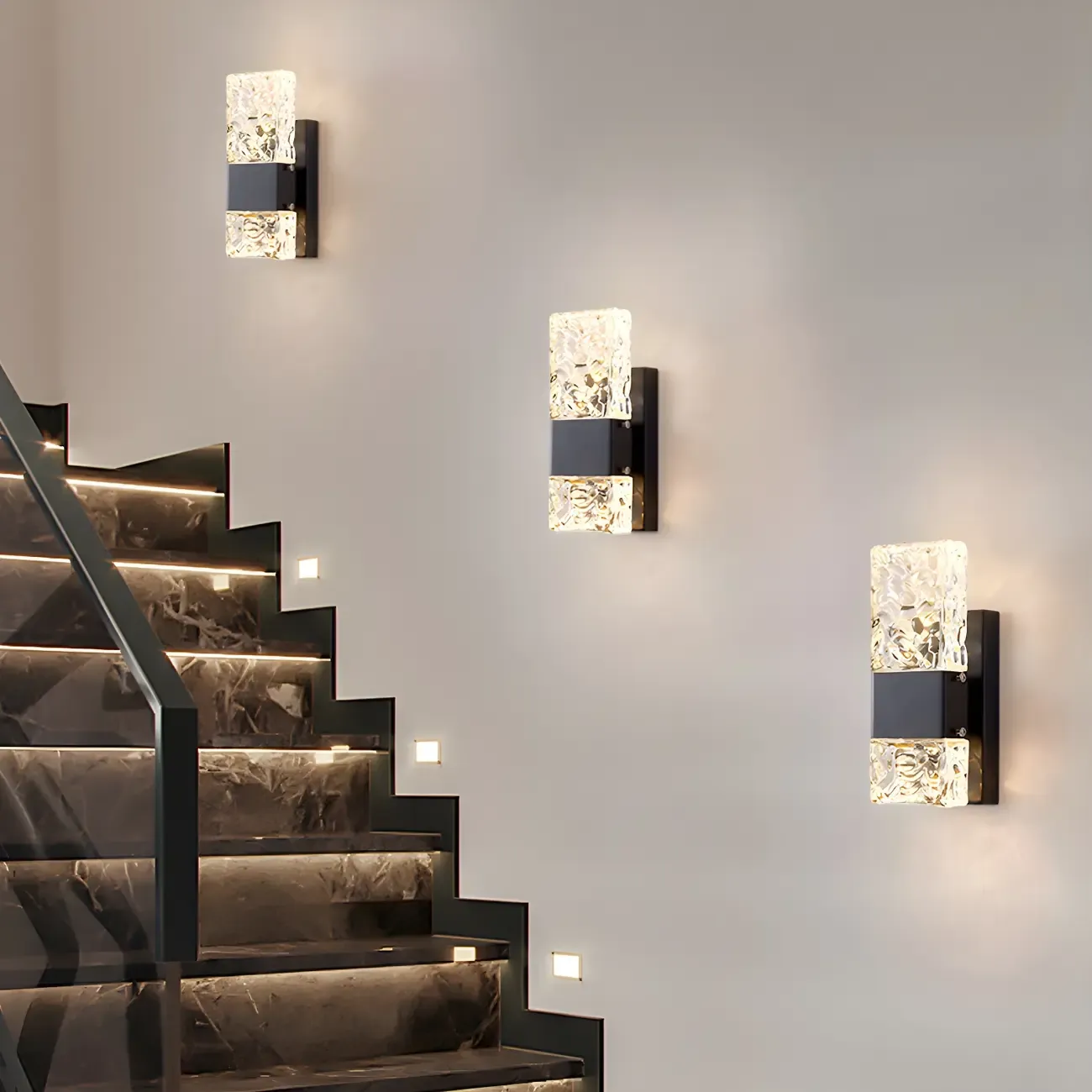 Glam Vanity Wall Light with Crystal Shades for Bathroom Image - 15