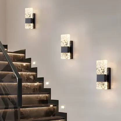 Glam Vanity Wall Light with Crystal Shades for Bathroom Image - 15