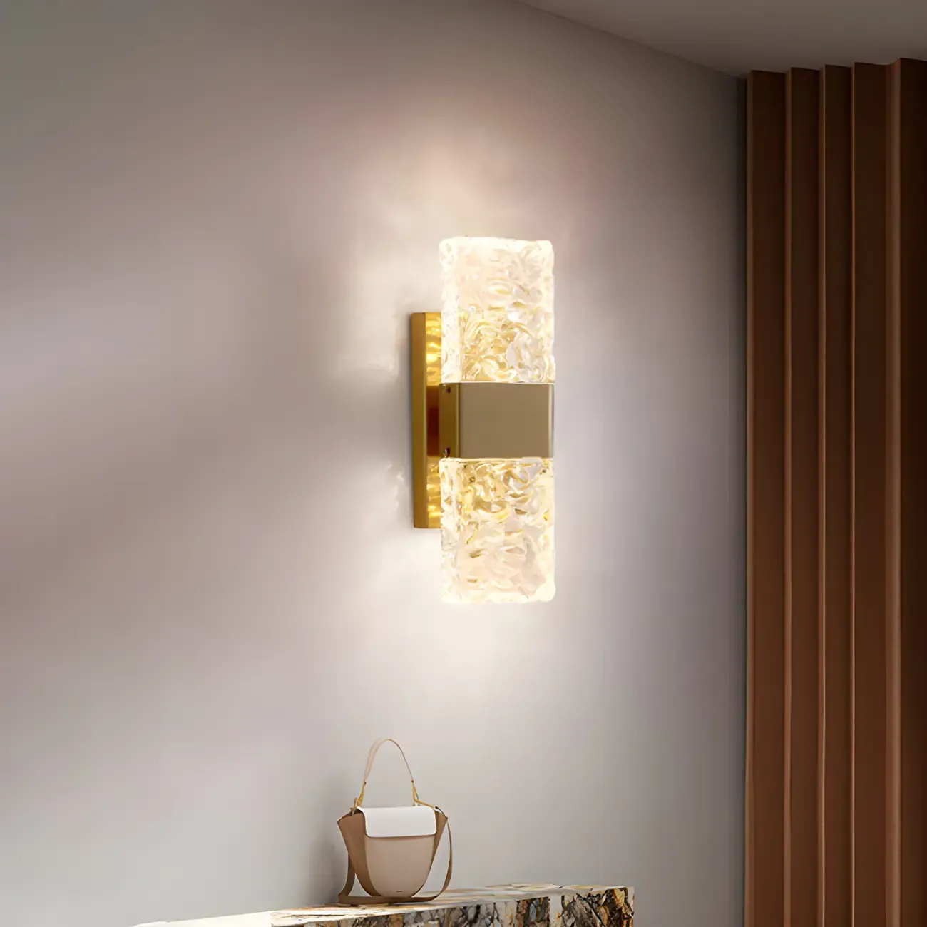 Glam Vanity Wall Light with Crystal Shades for Bathroom Image - 16