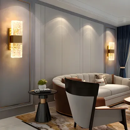 Glam Vanity Wall Light with Crystal Shades for Bathroom Image - 17