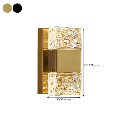 Glam Vanity Wall Light with Crystal Shades for Bathroom #size