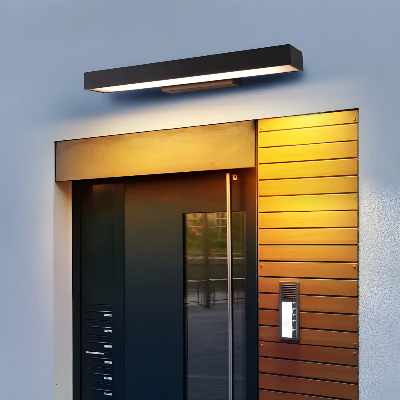 Modern Black Geometric Outdoor Wall Sconce Image - 1 | homeyfad
