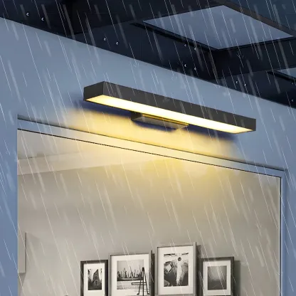 Modern Black Geometric Outdoor Wall Sconce Image - 5