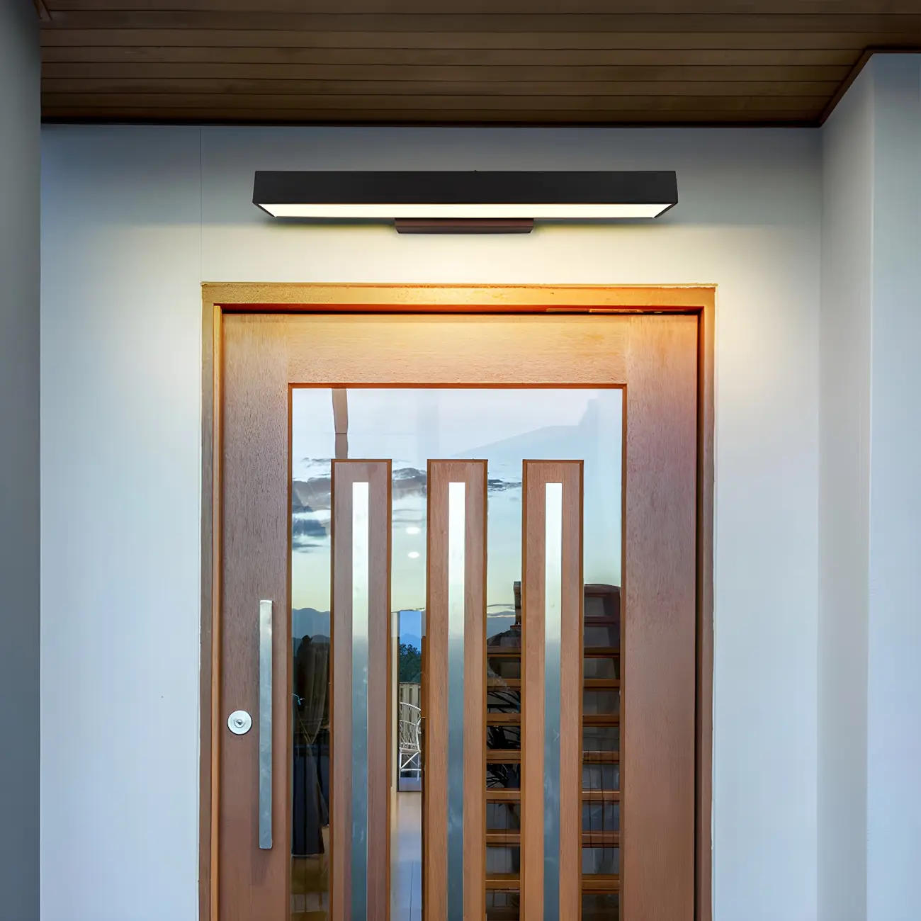 Modern Black Geometric Outdoor Wall Sconce Image - 4 | homeyfad