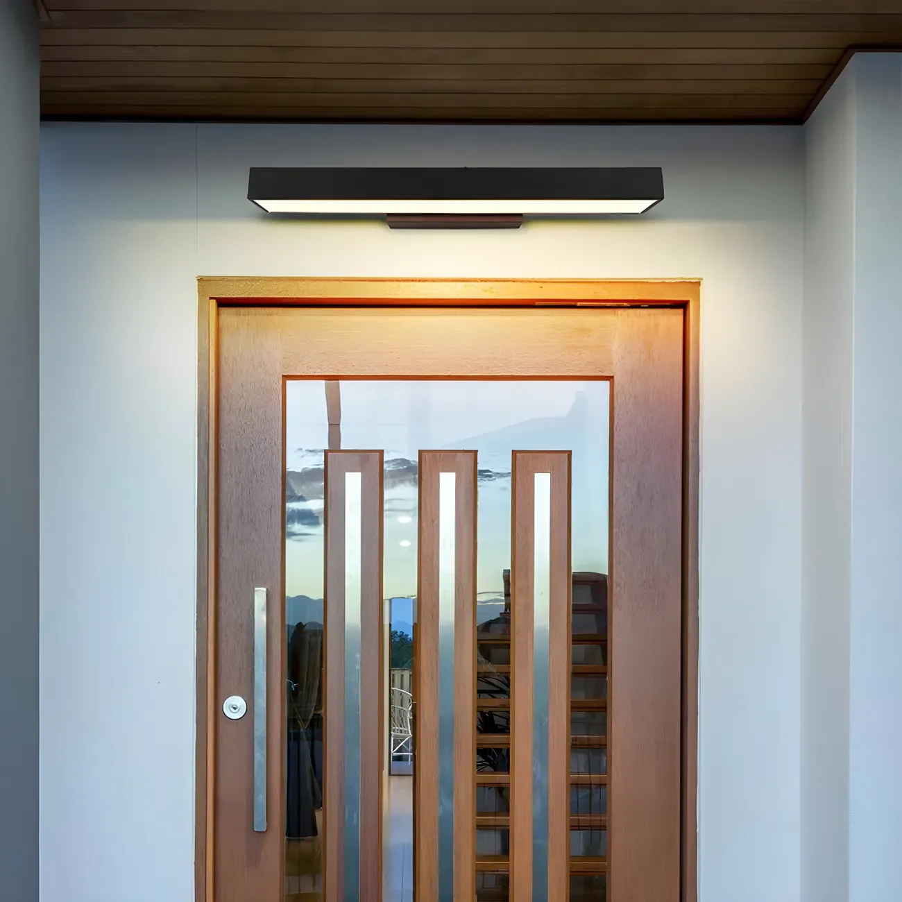 Modern Black Geometric Outdoor Wall Sconce Image - 4