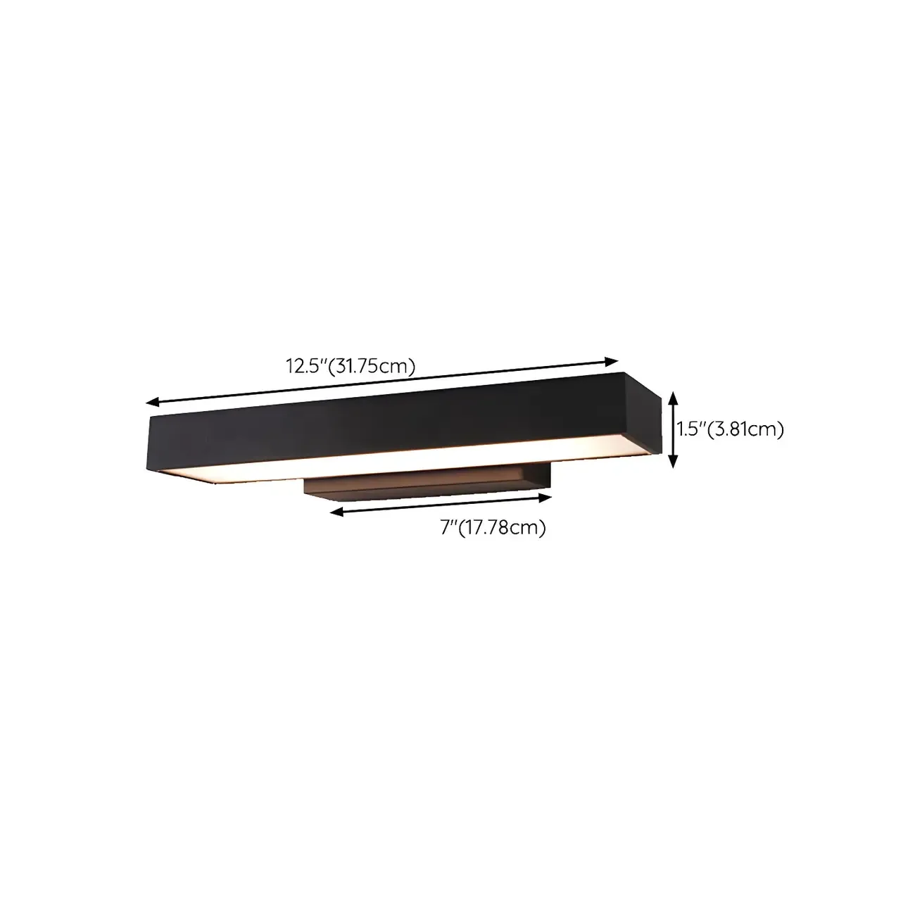 Modern Black Geometric Outdoor Wall Sconce #size