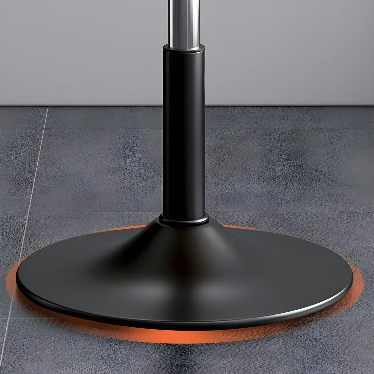 Glam Leather Adjustable Round Bar Stool with Footrest for Kitchen Image - 15