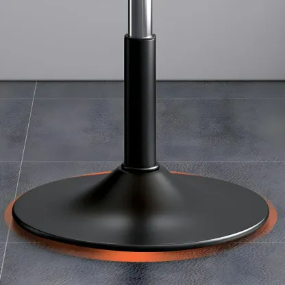 Glam Leather Adjustable Round Bar Stool with Footrest for Kitchen Image - 15