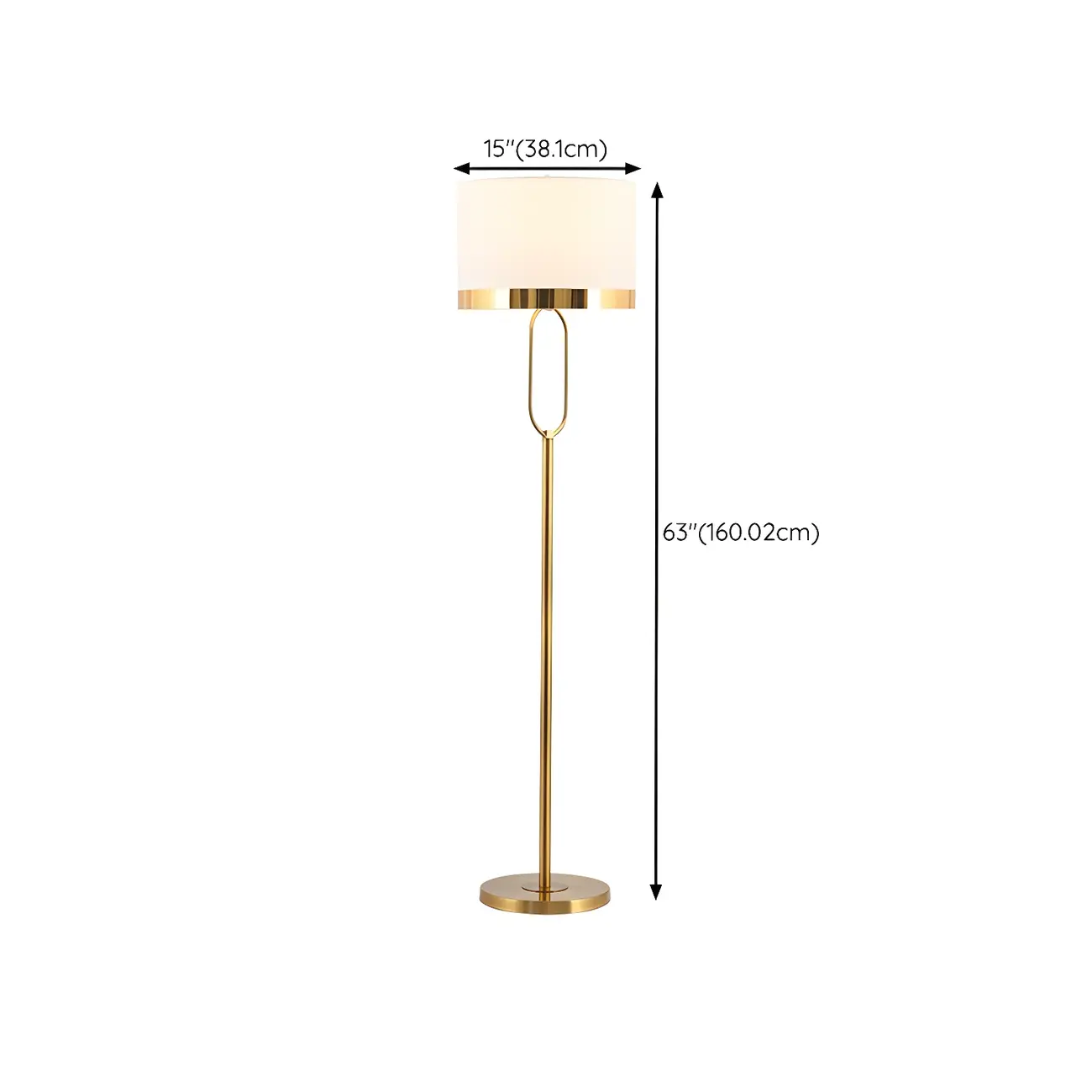 Modern Gold Drum Floor Lamp for Living Room #size