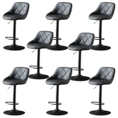 Modern Bucket Leather Swivel Adjustable Bar Stool Image - 15