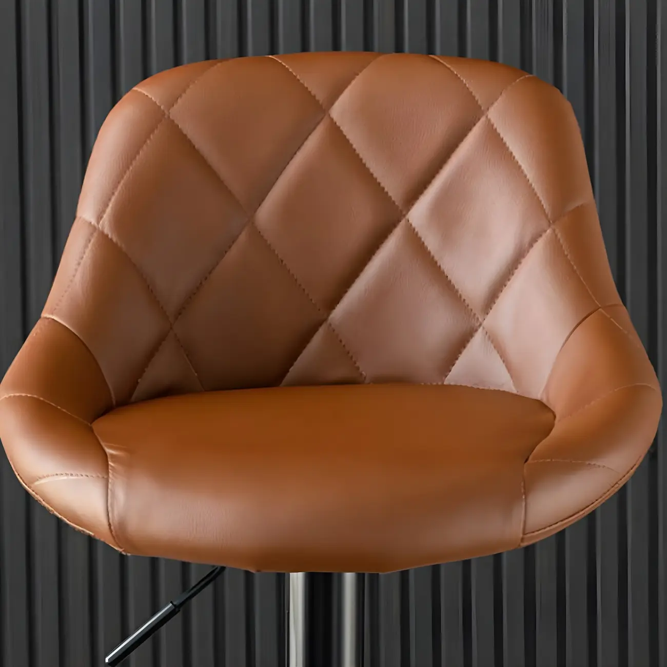 Modern Bucket Leather Swivel Adjustable Bar Stool Image - 8 | homeyfad
