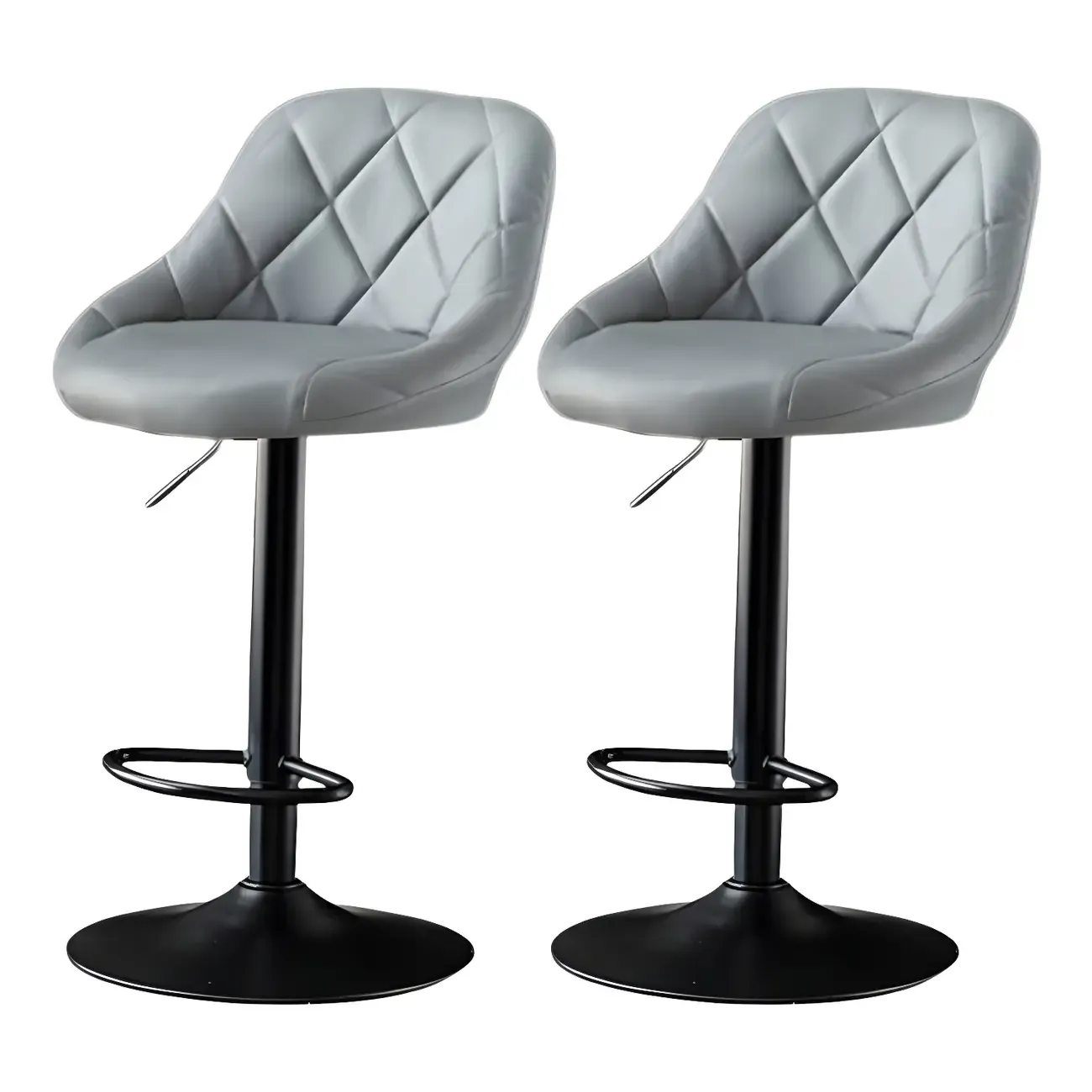 Modern Bucket Leather Swivel Adjustable Bar Stool Image - 18