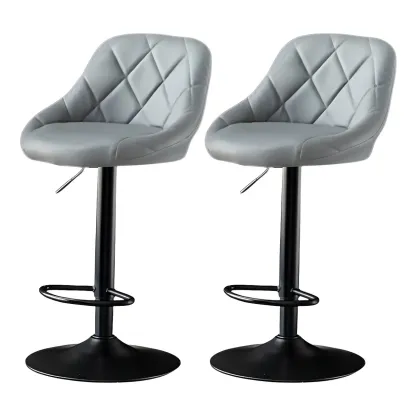 Modern Bucket Leather Swivel Adjustable Bar Stool Image - 18