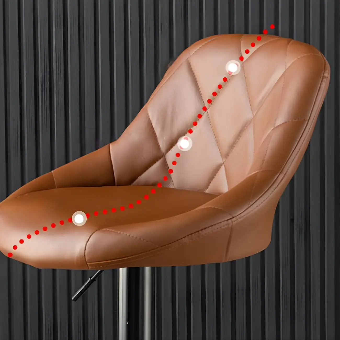 Modern Bucket Leather Swivel Adjustable Bar Stool Image - 9 | homeyfad