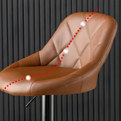 Modern Bucket Leather Swivel Adjustable Bar Stool Image - 9
