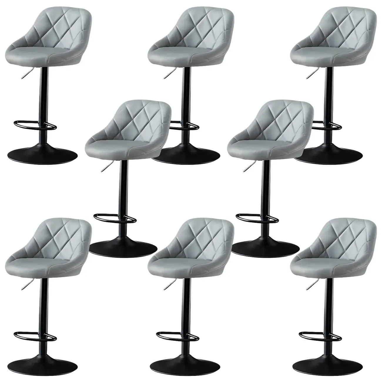 Modern Bucket Leather Swivel Adjustable Bar Stool Image - 21