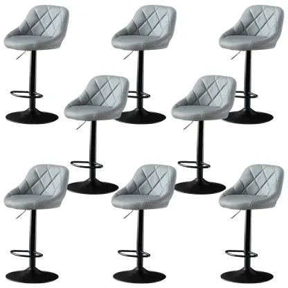 Modern Bucket Leather Swivel Adjustable Bar Stool Image - 21