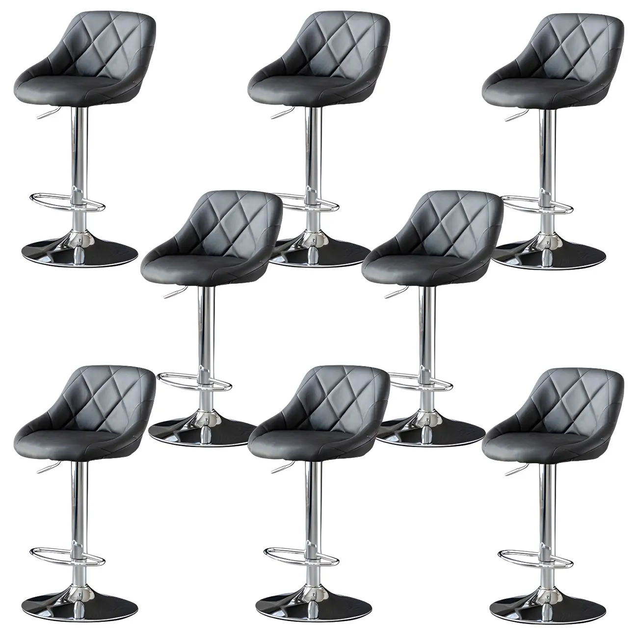 Modern Bucket Leather Swivel Adjustable Bar Stool Image - 38 | homeyfad