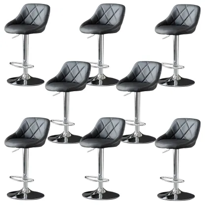 Modern Bucket Leather Swivel Adjustable Bar Stool Image - 38