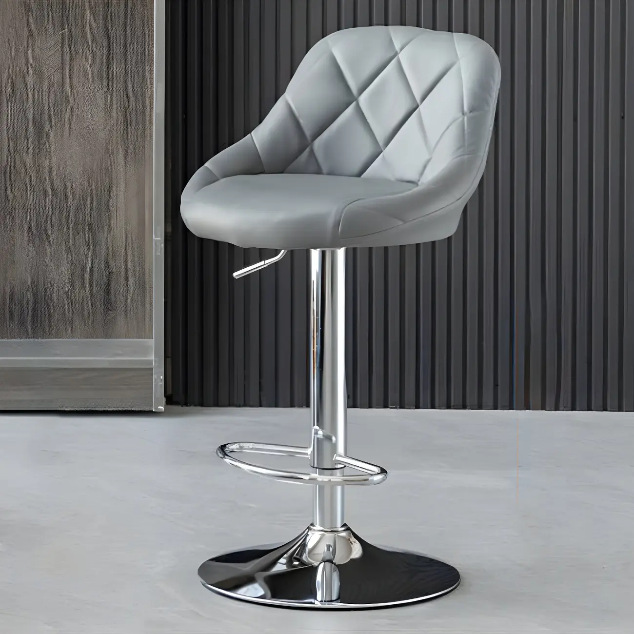 Modern Bucket Leather Swivel Adjustable Bar Stool Image - 39 | homeyfad