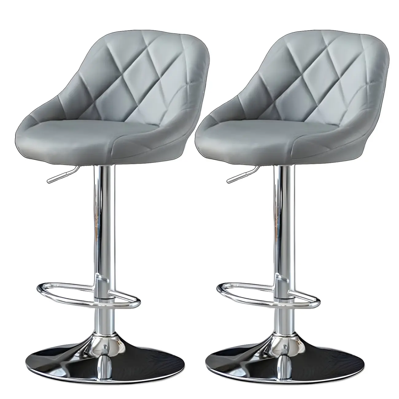 Modern Bucket Leather Swivel Adjustable Bar Stool Image - 40 | homeyfad