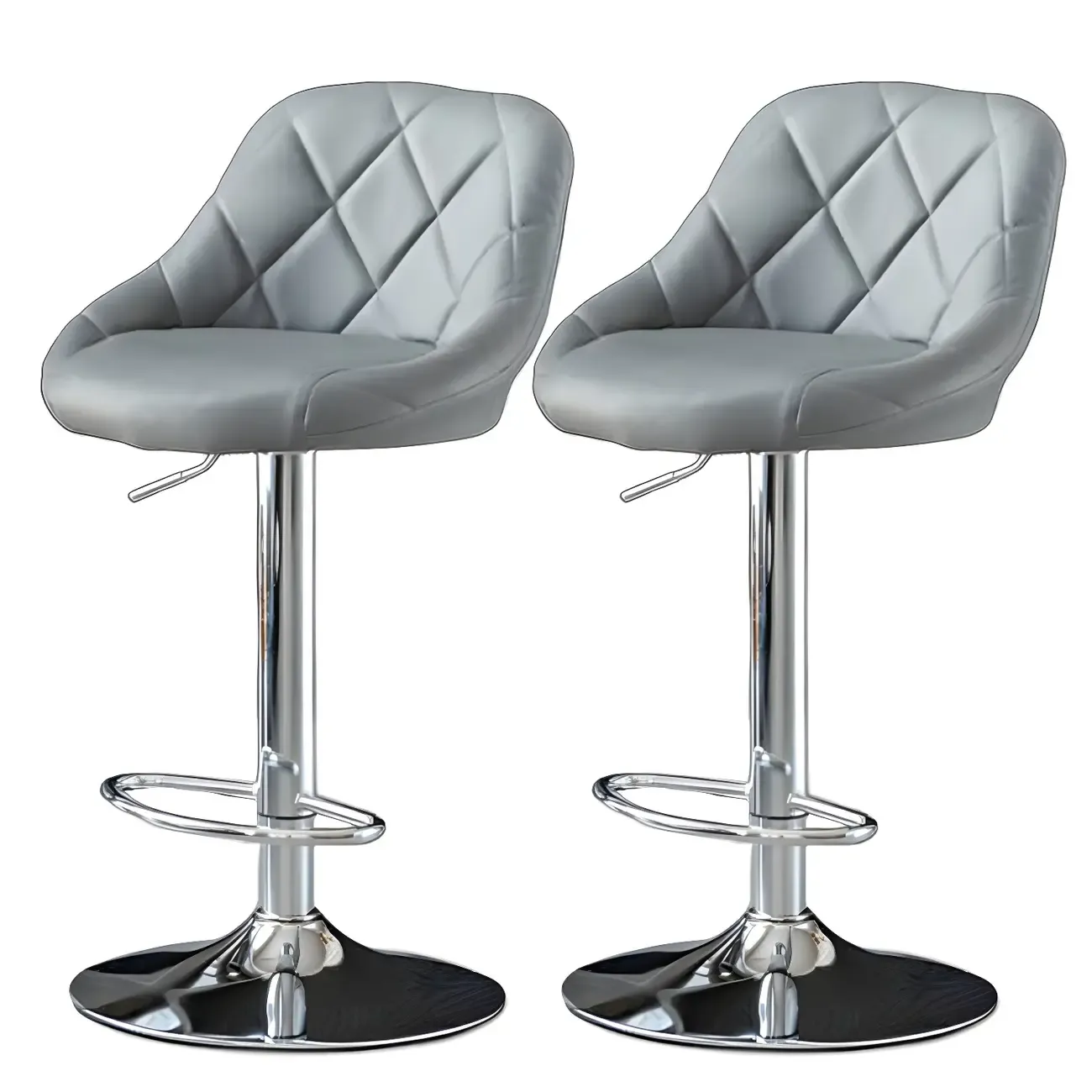 Modern Bucket Leather Swivel Adjustable Bar Stool Image - 40