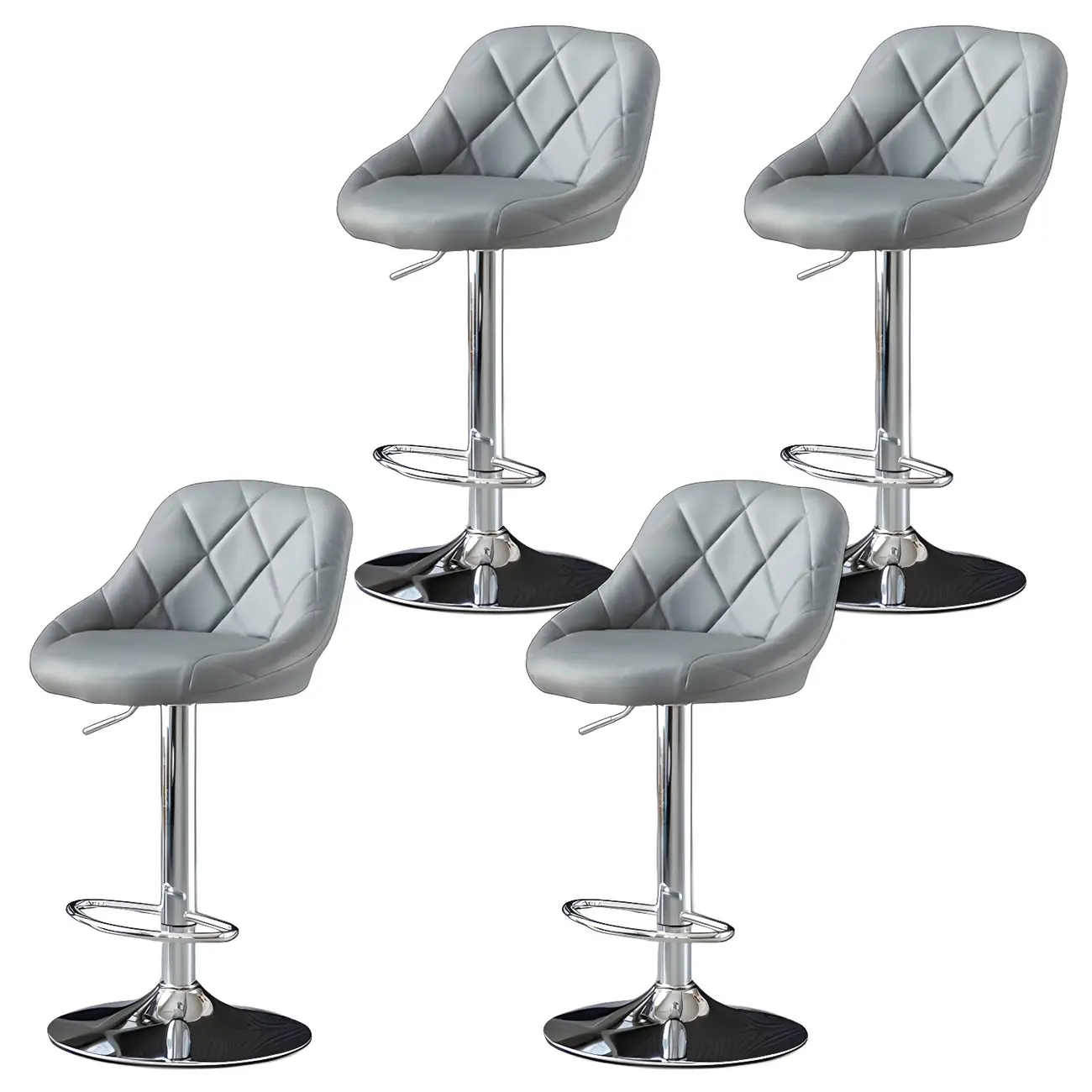 Modern Bucket Leather Swivel Adjustable Bar Stool Image - 41 | homeyfad