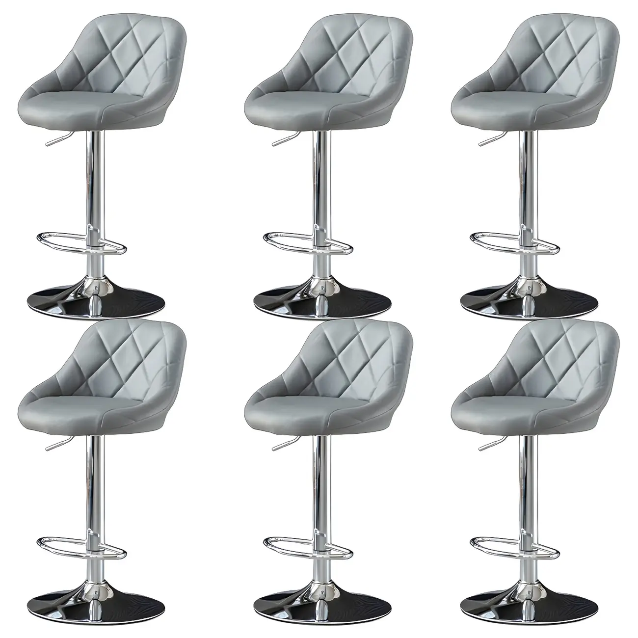 Modern Bucket Leather Swivel Adjustable Bar Stool Image - 42 | homeyfad