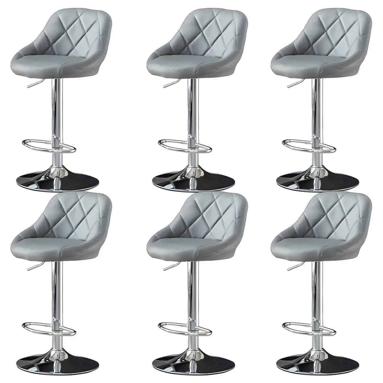 Modern Bucket Leather Swivel Adjustable Bar Stool Image - 42