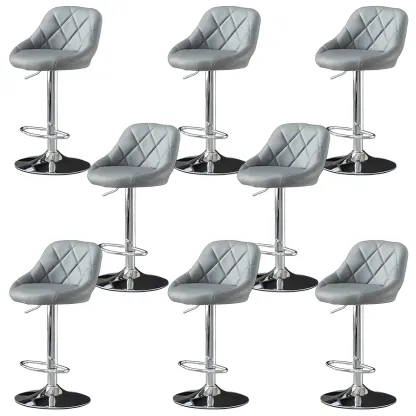 Modern Bucket Leather Swivel Adjustable Bar Stool Image - 43