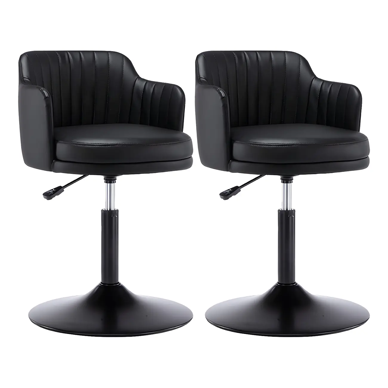 Modern Leather Armrests Swivel Adjustable Bar Stool Image - 7 | homeyfad