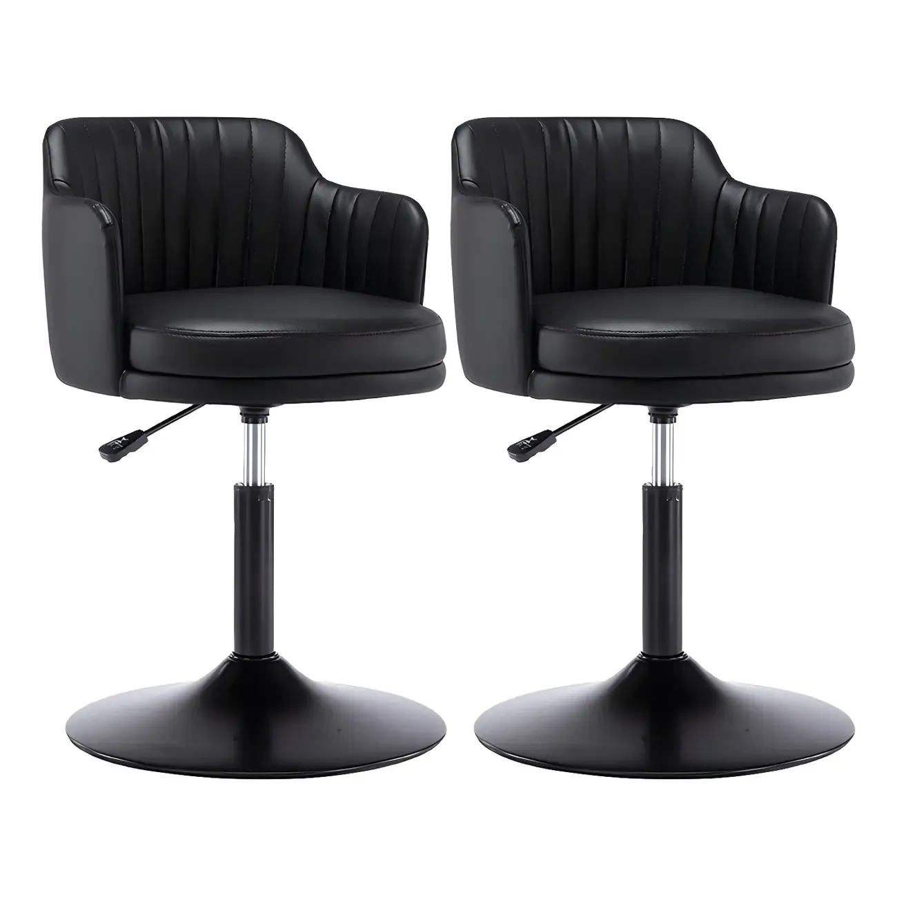 Modern Leather Armrests Swivel Adjustable Bar Stool Image - 7