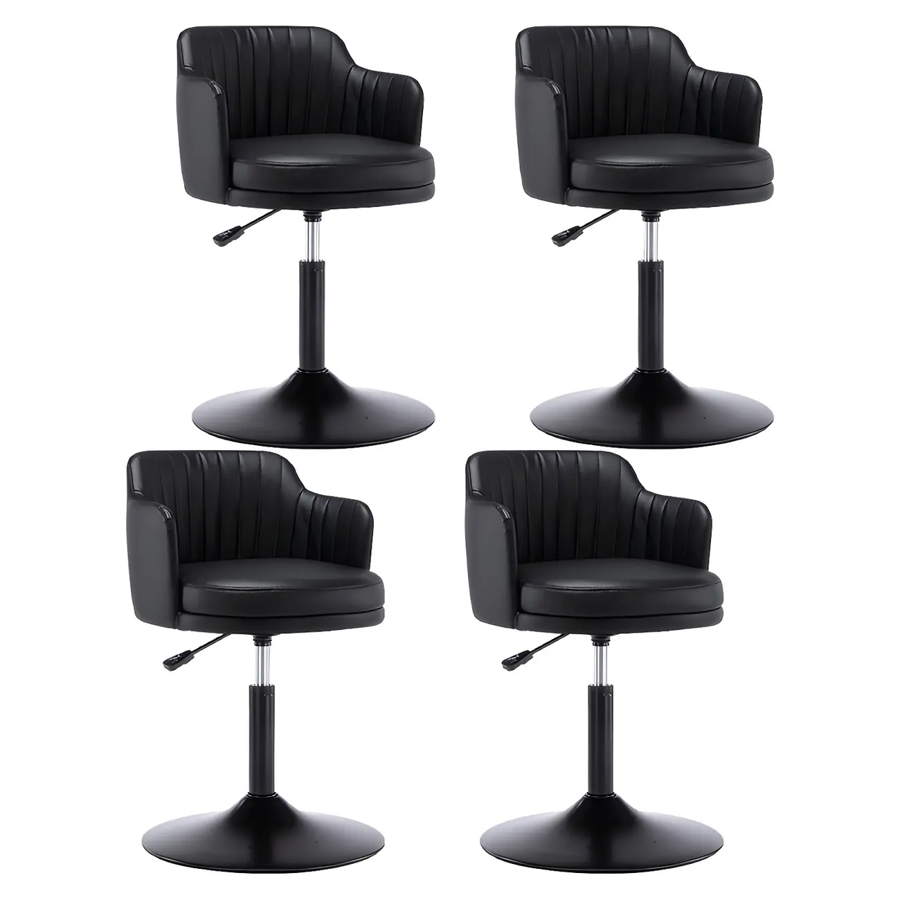 Modern Leather Armrests Swivel Adjustable Bar Stool Image - 8 | homeyfad