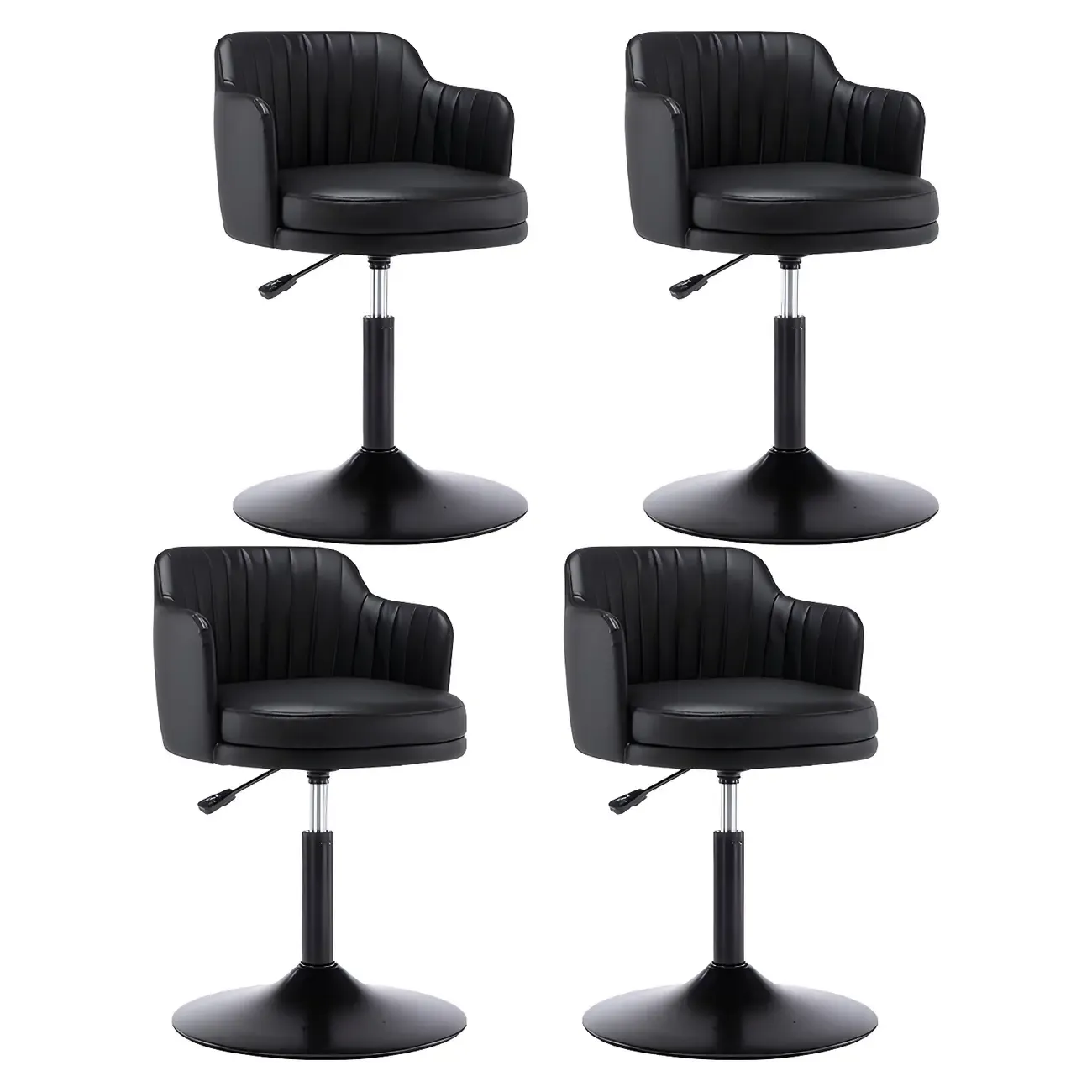 Modern Leather Armrests Swivel Adjustable Bar Stool Image - 8