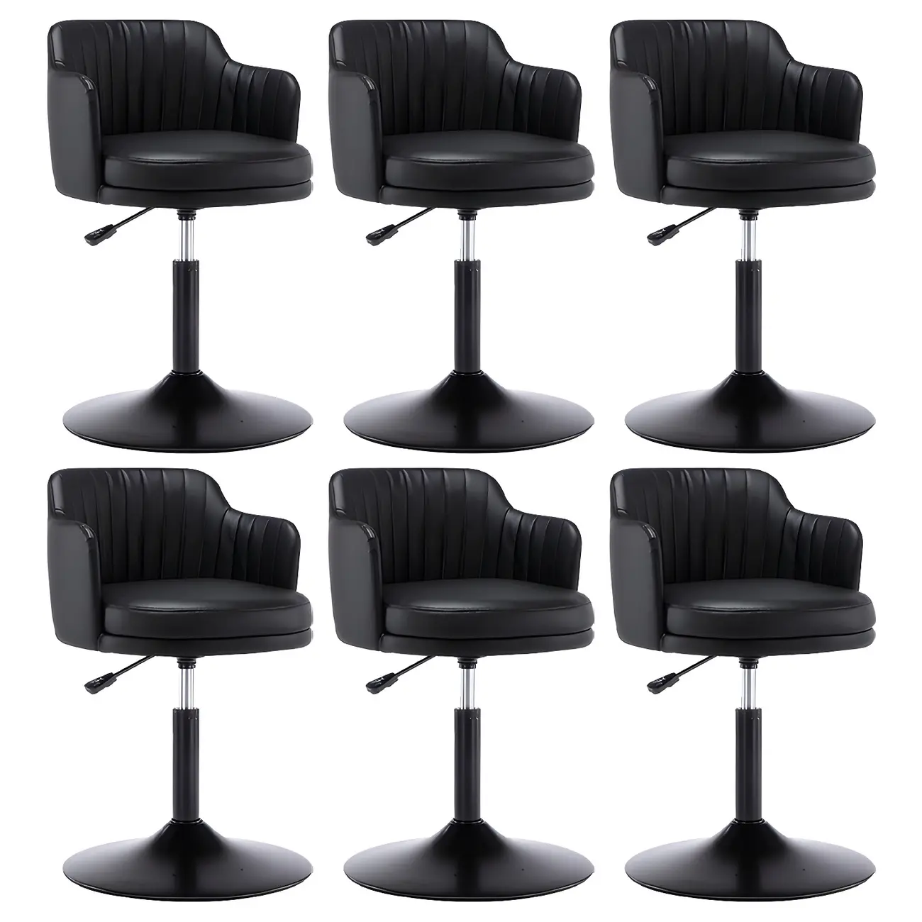 Modern Leather Armrests Swivel Adjustable Bar Stool Image - 9 | homeyfad