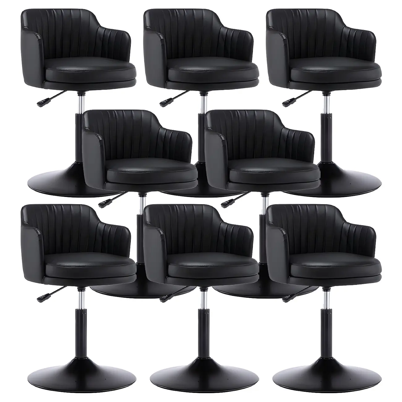 Modern Leather Armrests Swivel Adjustable Bar Stool Image - 10 | homeyfad