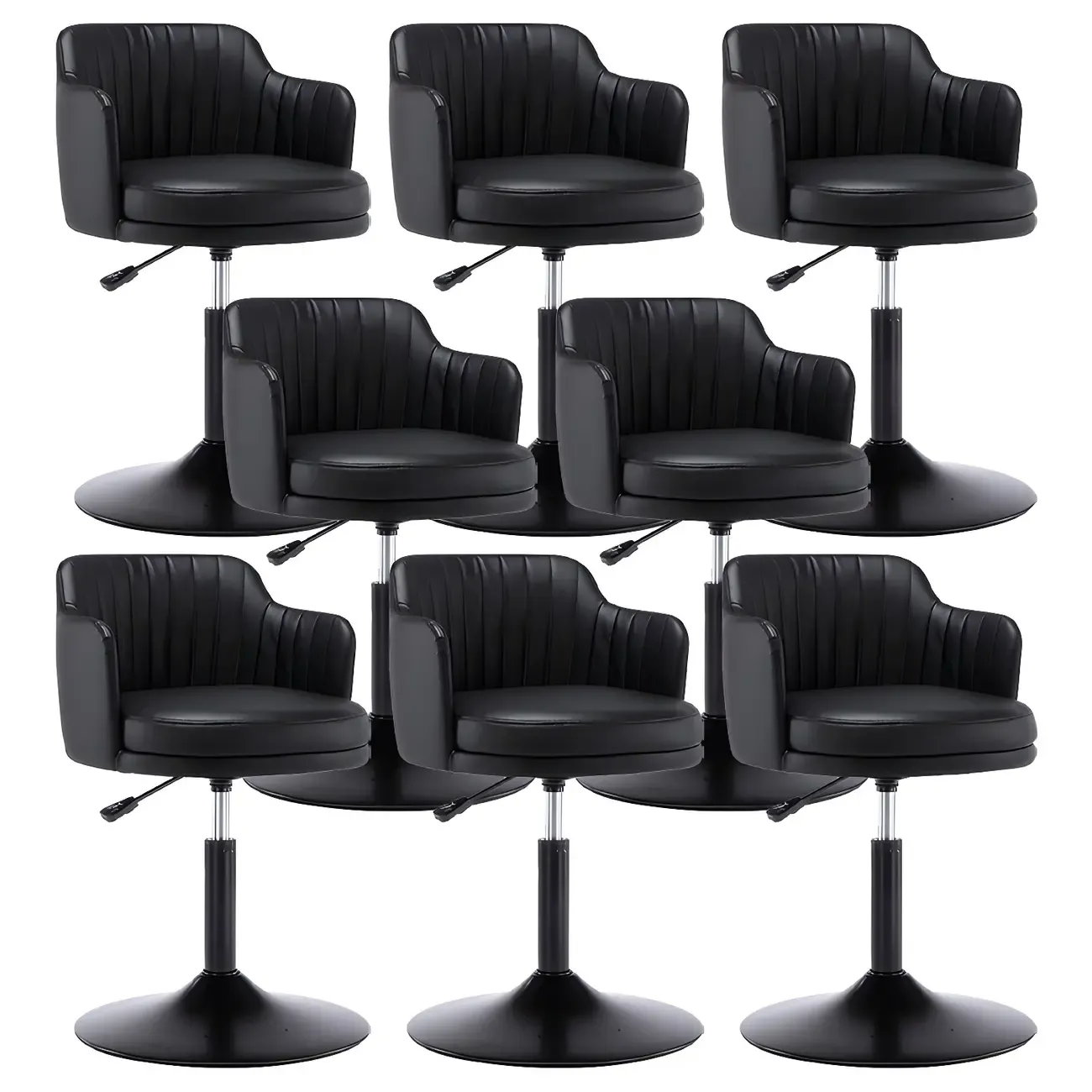 Modern Leather Armrests Swivel Adjustable Bar Stool Image - 10