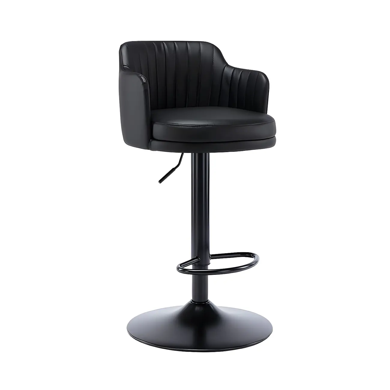 Modern Leather Armrests Swivel Adjustable Bar Stool Image - 12 | homeyfad