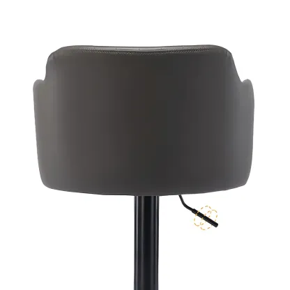 Modern Leather Armrests Swivel Adjustable Bar Stool Image - 4