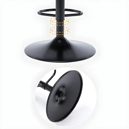 Modern Leather Armrests Swivel Adjustable Bar Stool Image - 6