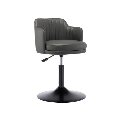 Modern Leather Armrests Swivel Adjustable Bar Stool Image - 17
