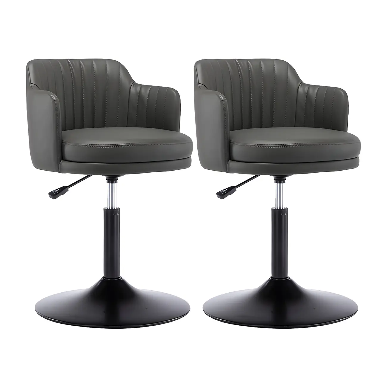 Modern Leather Armrests Swivel Adjustable Bar Stool Image - 18 | homeyfad