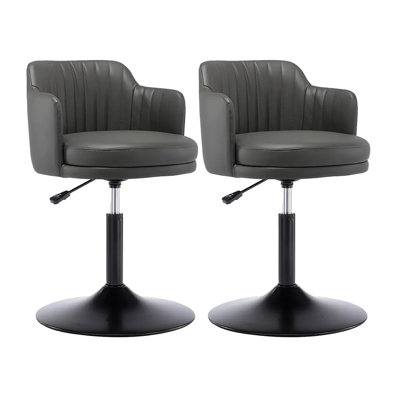 Modern Leather Armrests Swivel Adjustable Bar Stool Image - 18