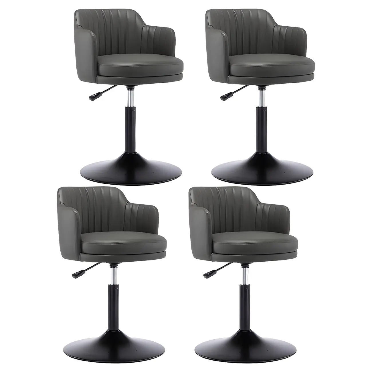Modern Leather Armrests Swivel Adjustable Bar Stool Image - 19 | homeyfad