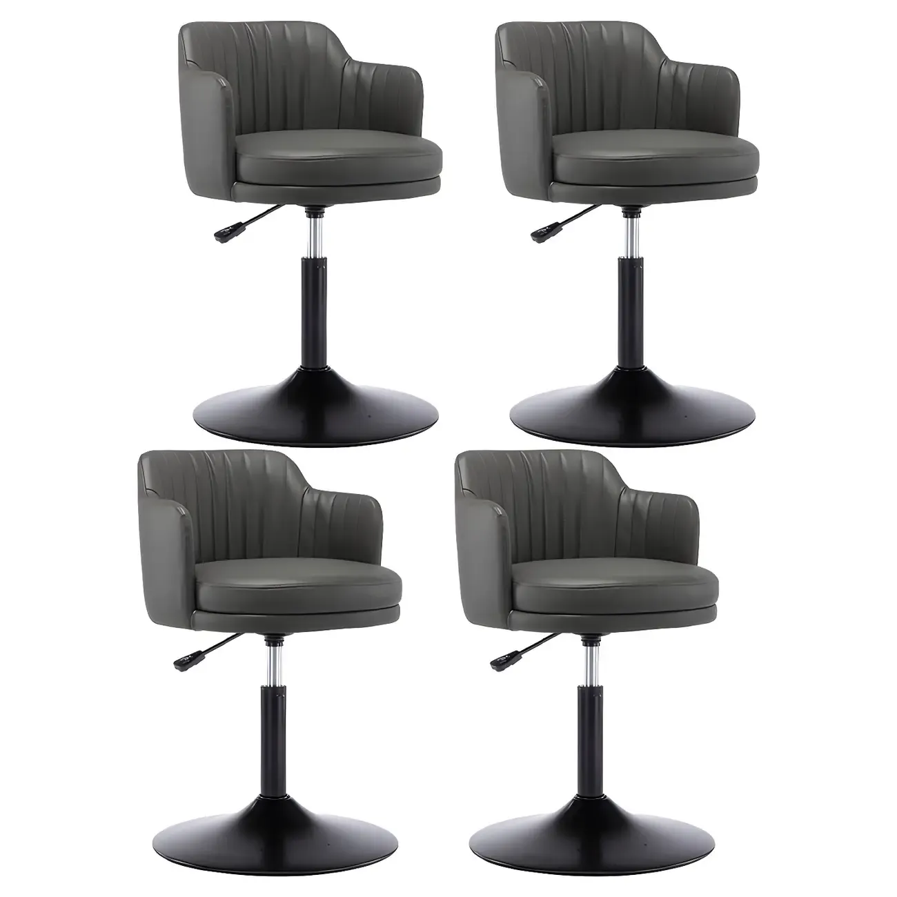 Modern Leather Armrests Swivel Adjustable Bar Stool Image - 19